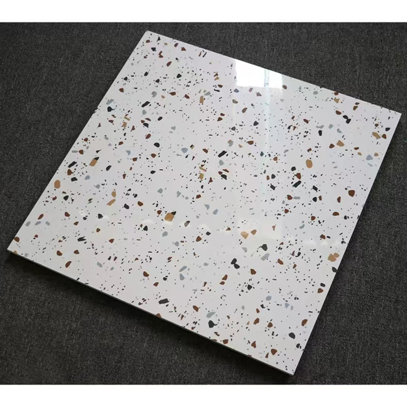 60 × 60 センチメートル高光沢ポリッシュ施釉テラゾータイルリビングルームキッチンバスルーム壁床