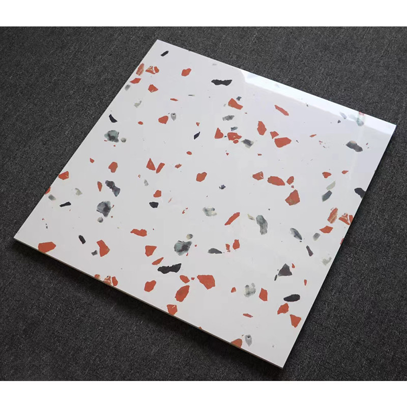 60 × 60 センチメートル高光沢ポリッシュ施釉テラゾータイルリビングルームキッチンバスルーム壁床