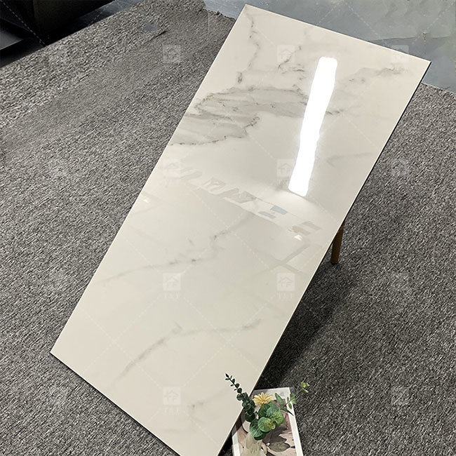 600×1200mm 高光沢 カララ 白色 磨き グラス 床 石灰 陶器 タイル