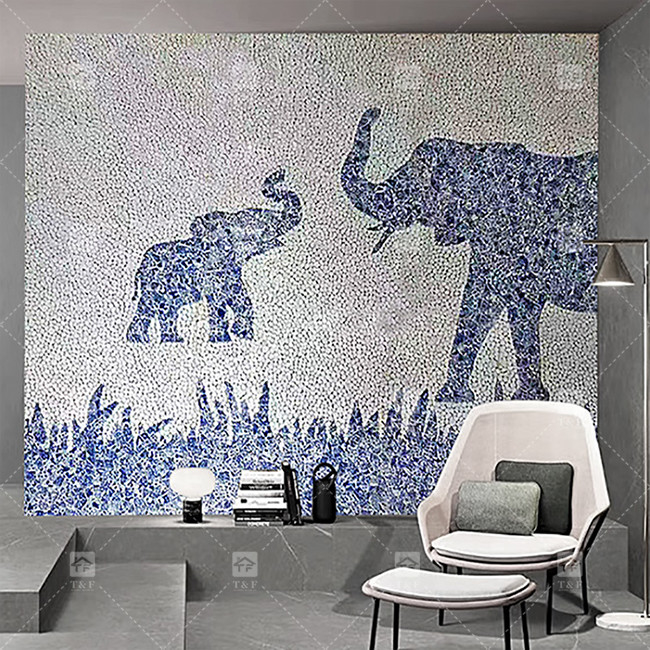 モザイクタイル 絵画 壁画 レストラン リビング 室内 壁飾り 壁画 モザイク