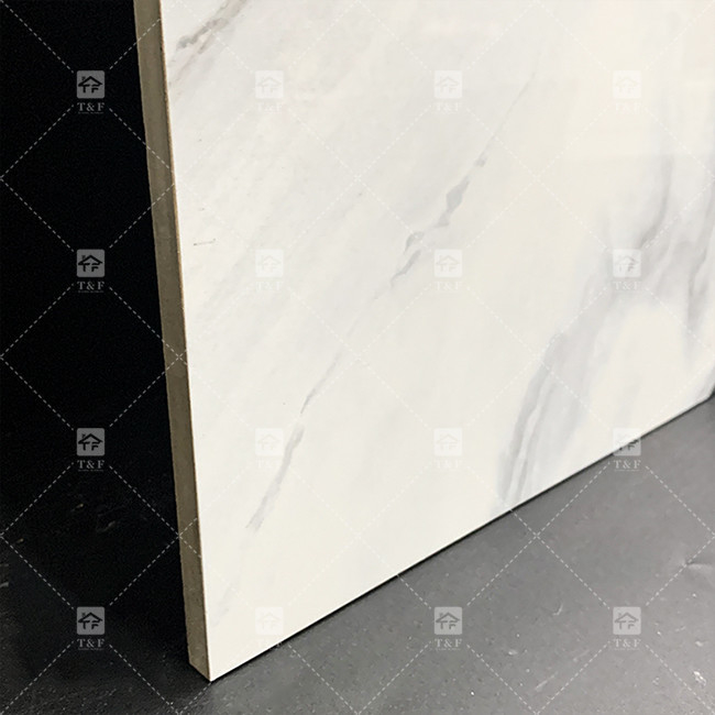 パンダ ホワイトマーブル ポーセランタイル 600x1200mm リビングルームの壁飾り ショッピングモールのための豪華石